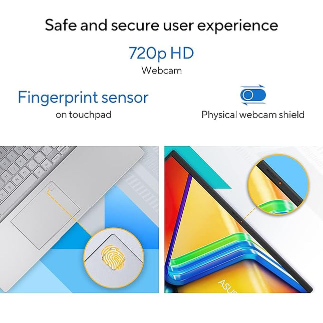 ASUS Vivobook 14, (i5 14th Gen) Intel Core 5 120U, Thin & Light Laptop(16GB RAM/512GB SSD/FHD/14/60Hz/Fingerprint Reader/M365 Basic (1Year)*/Office Home 2024/Cool Silver/1.4 Kg) X1404VAP-EB1541WS