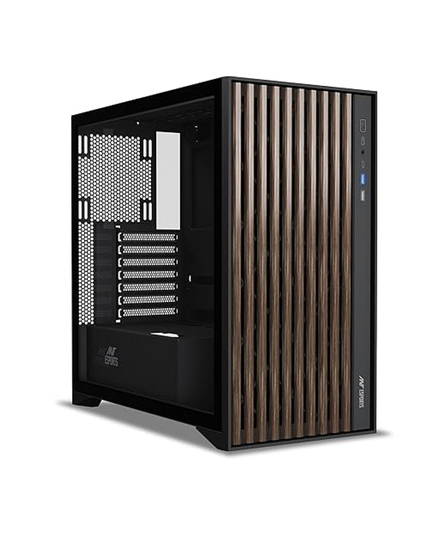 Ant Esports Zen Wood C3 Mid-Tower Computer Case/Gaming Cabinet - Black | Support ATX, Micro-ATX, Mini-ITX