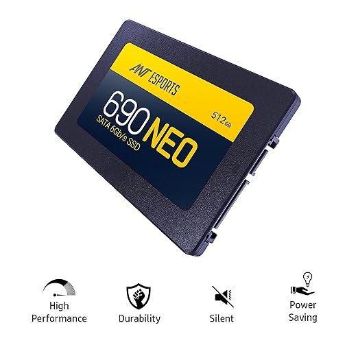 Ant Esports 690 Neo Sata 2.5" 512GB Internal Solid State Drive/SSD with SATA III Interface, 6Gb/s, Fast Performance, Read/Write - 520/450 MB/s, Quad Channel Controller compatible with PC and LAPTOP