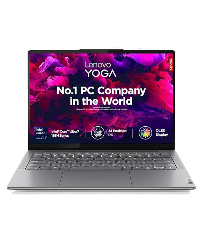 Lenovo Yoga Slim 7 Intel Core Ultra 7 155H 14"(35.5cm) WUXGA-OLED 400Nits Laptop (32GB RAM/1TB SSD/AI PC/2Wx4 Speakers/Windows 11/Office Home 2024/1Yr ADP Free/Grey/1.39Kg), 83CV00D3IN