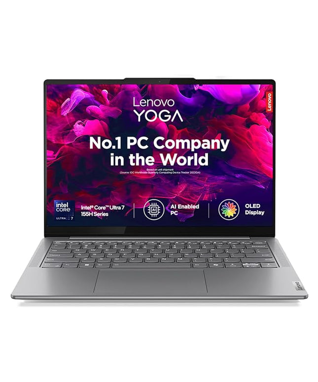 Lenovo Yoga Slim 7 Intel Core Ultra 7 155H 14"(35.5cm) WUXGA-OLED 400Nits Laptop (32GB RAM/1TB SSD/AI PC/2Wx4 Speakers/Windows 11/Office Home 2024/1Yr ADP Free/Grey/1.39Kg), 83CV00D3IN