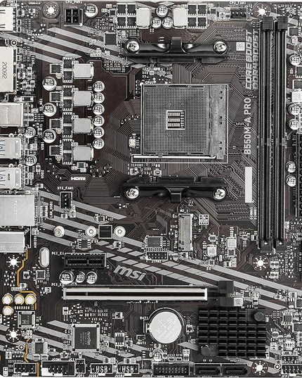 MSI B550M-A PRO Motherboard, Micro-ATX - Supports AMD Ryzen 5000/3000 Series Processors, AM4 Socket, DDR4 Memory Boost 4600 OC, PCIe 4.0 x16, 1 x M.2 Slot, USB 3.2 Gen1, HDMI, Components