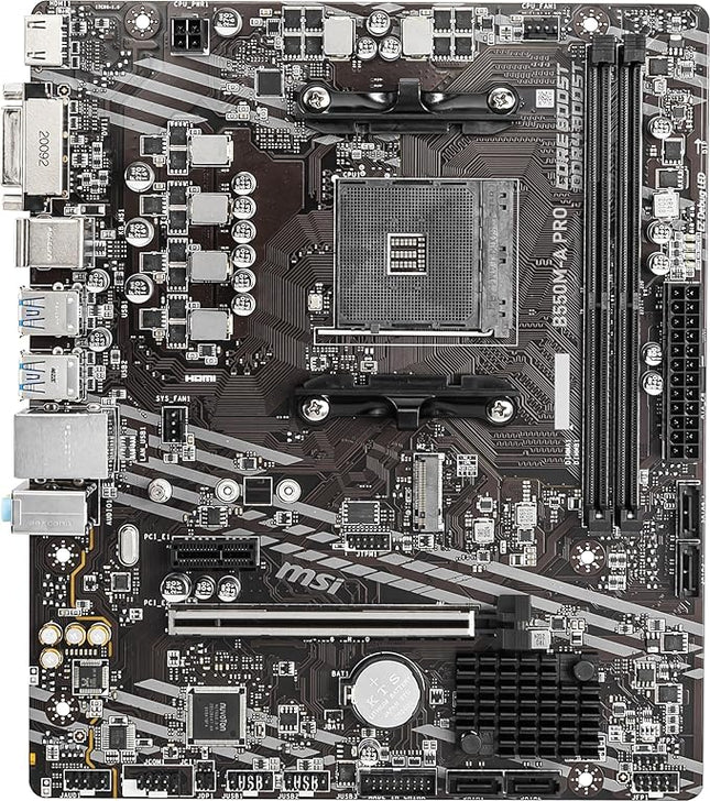 MSI B550M-A PRO Motherboard, Micro-ATX - Supports AMD Ryzen 5000/3000 Series Processors, AM4 Socket, DDR4 Memory Boost 4600 OC, PCIe 4.0 x16, 1 x M.2 Slot, USB 3.2 Gen1, HDMI, Components