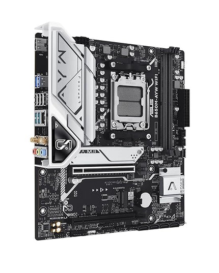 ASUS B650M-AYW WiFi AMD B650 Micro-ATX Motherboard with DDR5, PCIe 5.0 M.2 Support, HDMI, Realtek 2.5Gb Ethernet, Wi-Fi 6, Rear USB 10Gbps Ports, Front USB 5Gbps Type-C, SATA 6 Gbps