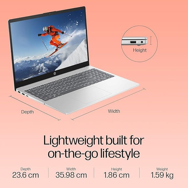 HP Professional 15 (2026), Intel (i3 14th Gen) Core 3 100U - (8 GB DDR5/512 GB SSD/Intel UHD Graphics/Windows 11 Pro) Thin & Light Business Laptop/15.6" FHD/Fingerprint/Silver/1.5kg/MS Office