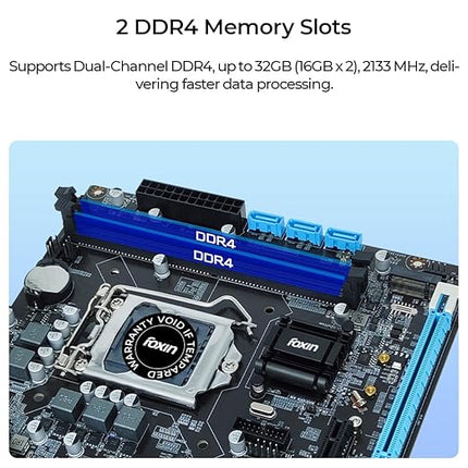 FOXIN H110 Motherboard Prime | LGA 1151 Socket | H110 Chipset | Dual Channel DDR4 RAM (Up to 32GB) | NVMe Port | USB 3.0, HDMI, VGA | Supports Intel 6th, 7th, 8th Gen CPUs | for Desktop PC