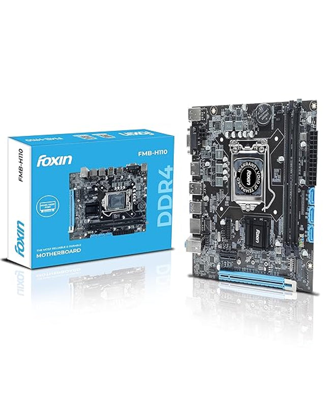 FOXIN H110 Motherboard Prime | LGA 1151 Socket | H110 Chipset | Dual Channel DDR4 RAM (Up to 32GB) | NVMe Port | USB 3.0, HDMI, VGA | Supports Intel 6th, 7th, 8th Gen CPUs | for Desktop PC