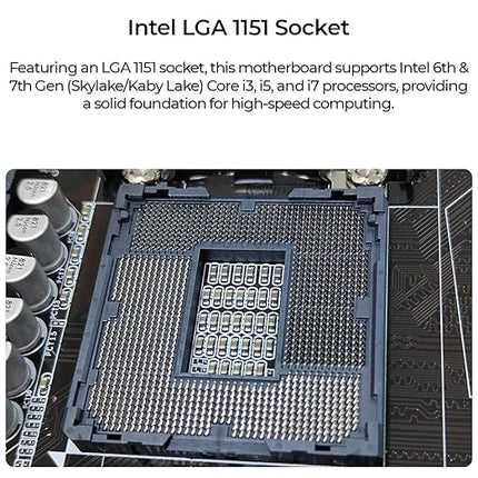 FOXIN H110 Motherboard Prime | LGA 1151 Socket | H110 Chipset | Dual Channel DDR4 RAM (Up to 32GB) | NVMe Port | USB 3.0, HDMI, VGA | Supports Intel 6th, 7th, 8th Gen CPUs | for Desktop PC