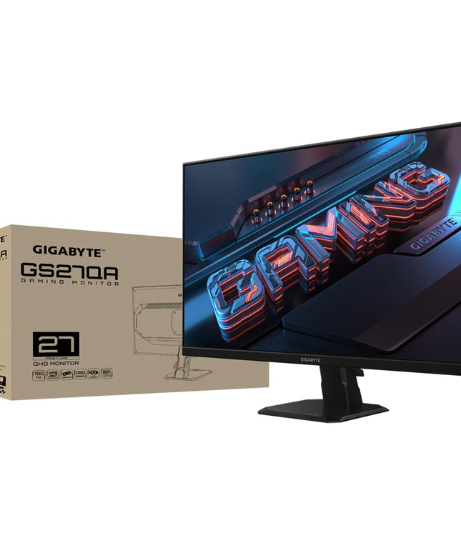 GIGABYTE GS27QA 27" SS IPS Display, 180Hz, 2560 x 1440 (QHD), 1ms (MPRT) Response Time, 100% sRGB, HDR Ready, Flicker-Free, Black