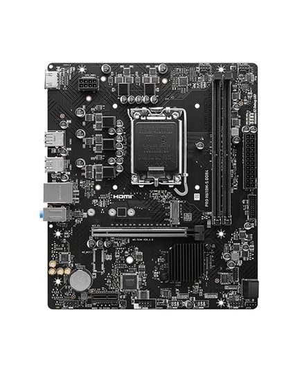 MSI PRO H610M-S DDR4 Motherboard, Micro-ATX - Support 14th/13th/12th Gen Intel Core Processors, LGA 1700, 1x PCIe 4.0 x16 Slot, 1 x M.2 Gen3, USB 3.2 Gen1, 1G LAN, HDMI 1.4 & VGA