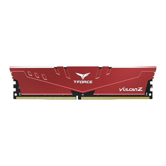 TeamGroup T-Force Vulcan Z 8GB 3200MHz (3200MT/s) CL16 Red DDR4 UDIMM Desktop Gaming Memory, Metal Heatsink, Supports XMP 2.0, Compatible with Intel/AMD CPU, High Performance, Low Latency RAM Module
