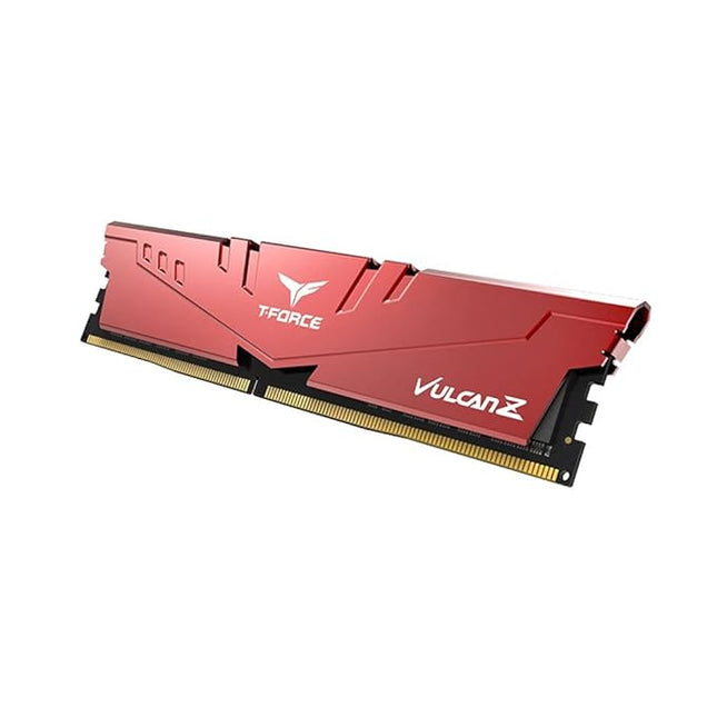 TeamGroup T-Force Vulcan Z 8GB 3200MHz (3200MT/s) CL16 Red DDR4 UDIMM Desktop Gaming Memory, Metal Heatsink, Supports XMP 2.0, Compatible with Intel/AMD CPU, High Performance, Low Latency RAM Module