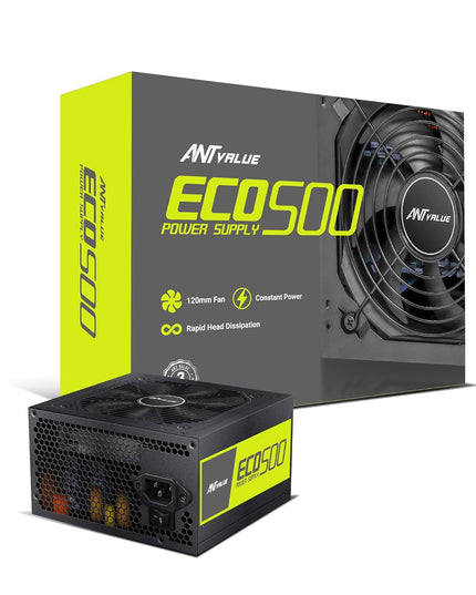 Ant Value ECO500 Non Modular Gaming Power Supply/PSU for PC