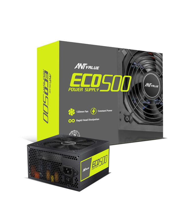 Ant Value ECO500 Non Modular Gaming Power Supply/PSU for PC