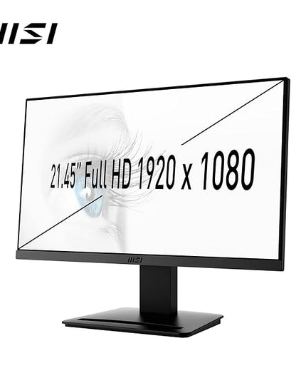 MSI PRO MP223 21.45 Inch Full HD Office LCD Monitor - 1920 X 1080, 100 Hz, Eye-Friendly Screen, VESA Mountable, Display Kit Support, Tilt-Adjustable - HDMI 1.4b, D-Sub (VGA)