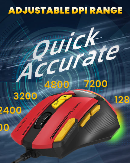 ANT ESPORTS GM333 RGB WIRED HIGH END OPTICAL ERGONOMIC GAMING MOUSE BLUE/WHITE/YELLOW