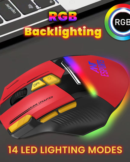 ANT ESPORTS GM333 RGB WIRED HIGH END OPTICAL ERGONOMIC GAMING MOUSE BLUE/WHITE/YELLOW