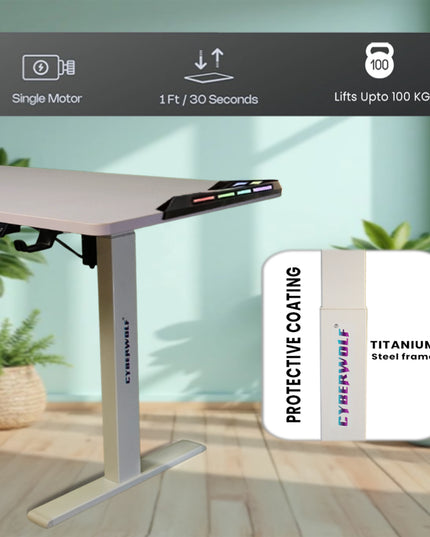 Cyberwolf Hydraulic Gaming Table Regular WHITE RGB