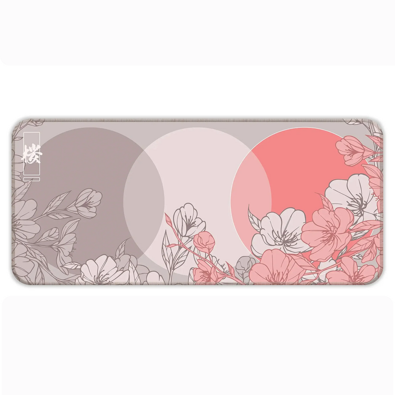 Sakura Circles – Peach – XXL Mousepad