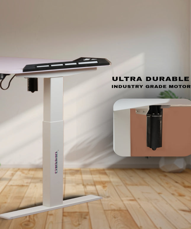 Cyberwolf Hydraulic RGB Gaming Table Regular (1100mm x 800mm) White