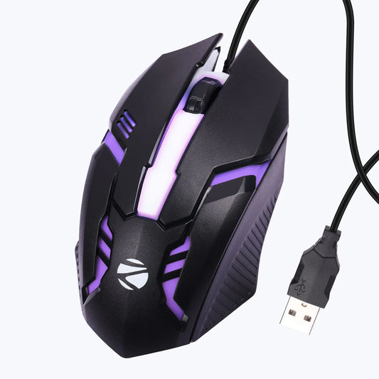 ZEBRONICS ZEB-SCORPIO Wired Ambidextrous Optical Gaming Mouse  (USB 2.0, USB 3.0, Black)