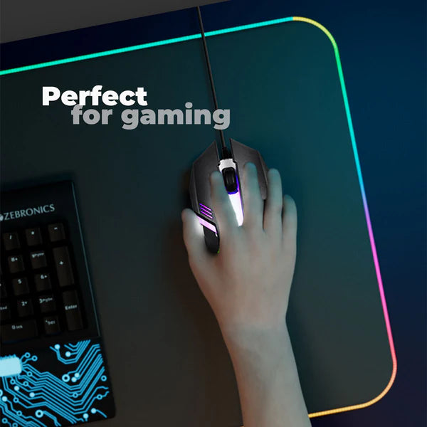 ZEBRONICS ZEB-SCORPIO Wired Ambidextrous Optical Gaming Mouse  (USB 2.0, USB 3.0, Black)
