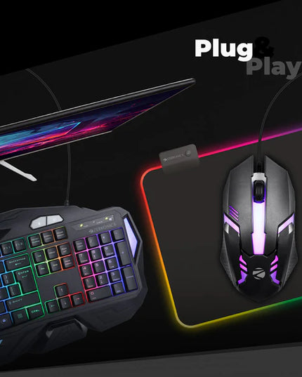 ZEBRONICS ZEB-SCORPIO Wired Ambidextrous Optical Gaming Mouse  (USB 2.0, USB 3.0, Black) FREE LOTTERY TICKET WITH EVERY PURCHASE