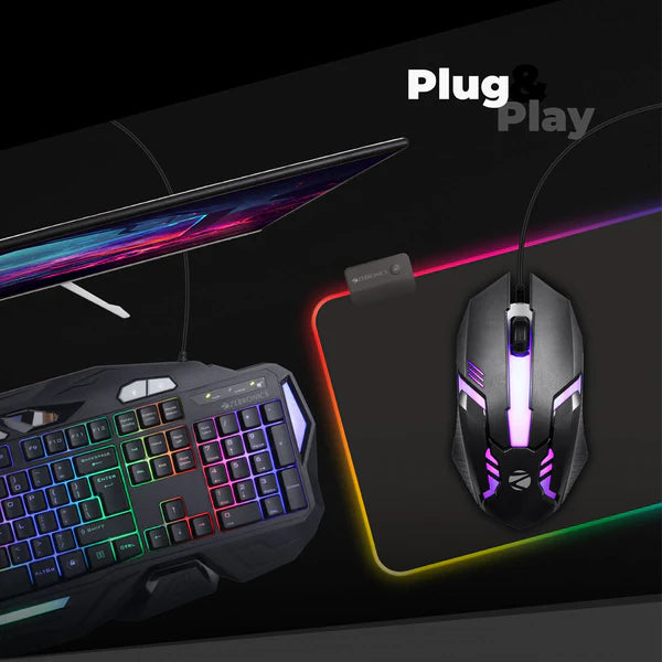 ZEBRONICS ZEB-SCORPIO Wired Ambidextrous Optical Gaming Mouse  (USB 2.0, USB 3.0, Black)