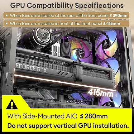 TAG Gamerz Stellar Alpha Mid Tower Computer Case/Gaming PC Cabinet, Mesh Front With Walnut Wood Accent, 4x 120mm Pre-Installed ARGB Fans, Supports ATX, M-ATX, ITX, 360mm Radiator, Thick Tempered Glass