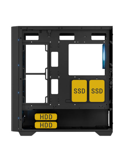 Ant Esports AQUA 360 4F Mid Tower Gaming Cabinet - Black