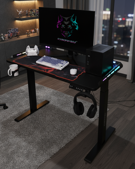 Cyberwolf Hydraulic Gaming Table Regular BLACK RGB