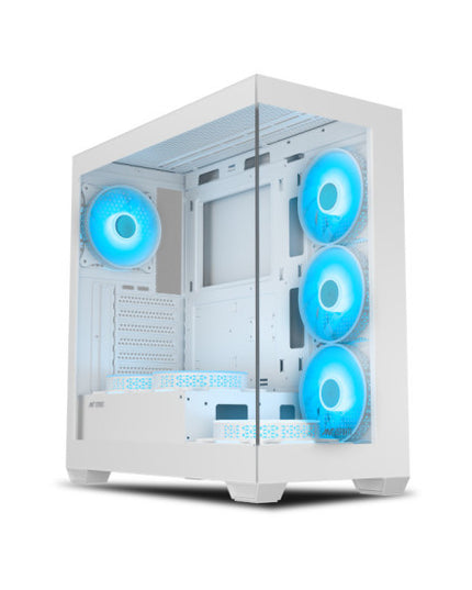 Ant Esports Crystal X7 ARGB Mid Tower Gaming Cabinet with Type-C - White