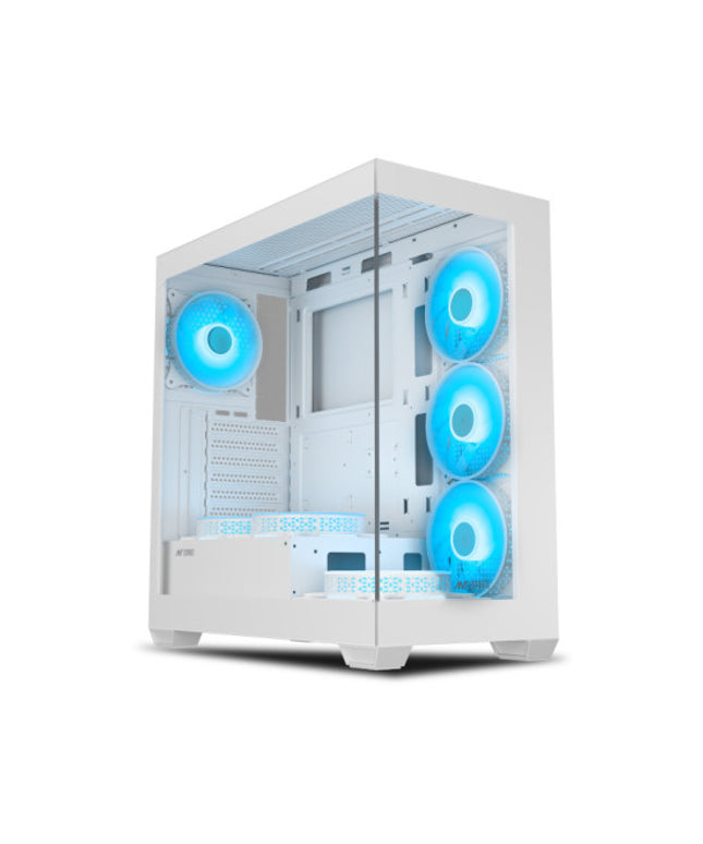 Ant Esports Crystal X7 ARGB Mid Tower Gaming Cabinet with Type-C - White