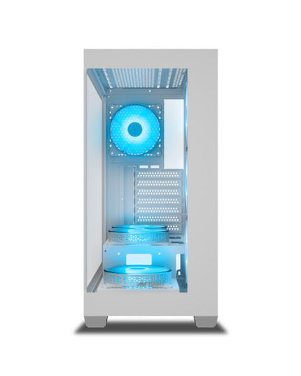 Ant Esports Crystal X7 ARGB Mid Tower Gaming Cabinet with Type-C - White