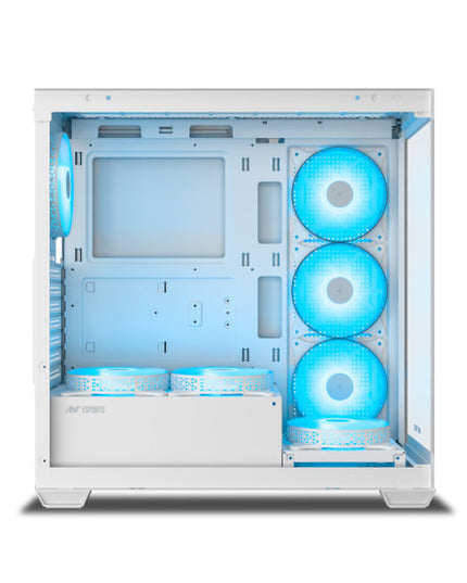 Ant Esports Crystal X7 ARGB Mid Tower Gaming Cabinet with Type-C - White