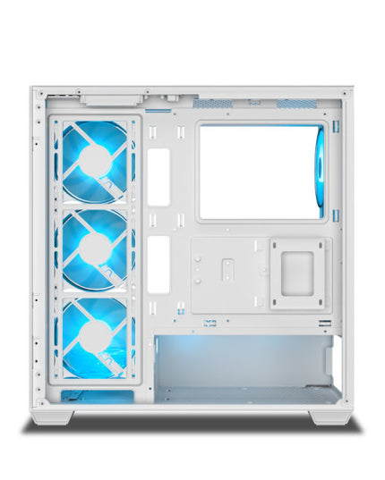 Ant Esports Crystal X7 ARGB Mid Tower Gaming Cabinet with Type-C - White