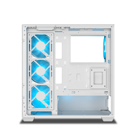 Ant Esports Crystal X7 ARGB Mid Tower Gaming Cabinet with Type-C - White