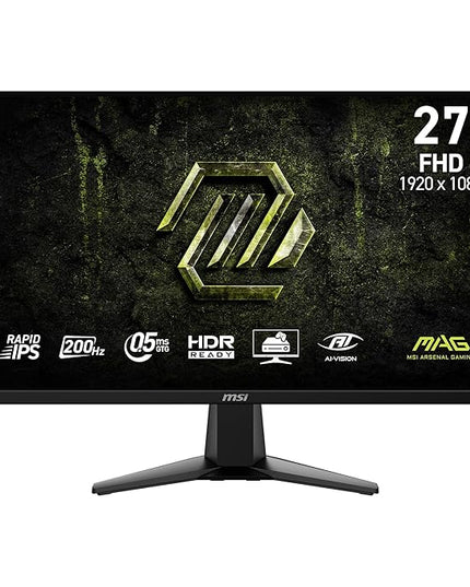 MSI MAG 275F E20 27 Inch FHD Gaming Monitor, 1920 x 1080 Rapid IPS, 200Hz, 0.5ms, Frame-Less, Vesa Mount, Black