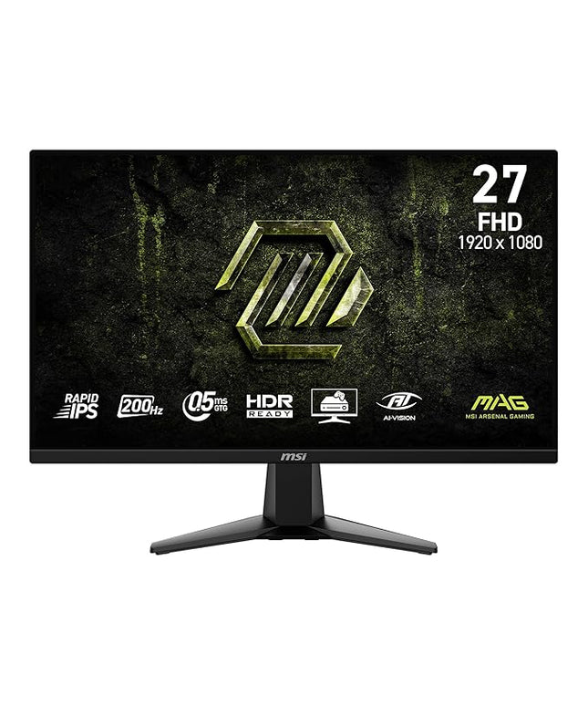MSI MAG 275F E20 27 Inch FHD Gaming Monitor, 1920 x 1080 Rapid IPS, 200Hz, 0.5ms, Frame-Less, Vesa Mount, Black