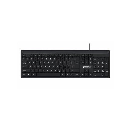 coconut K11 Orange Wired USB Keyboard with Super Quite Plunger Keys with Spill-Resistant - Black