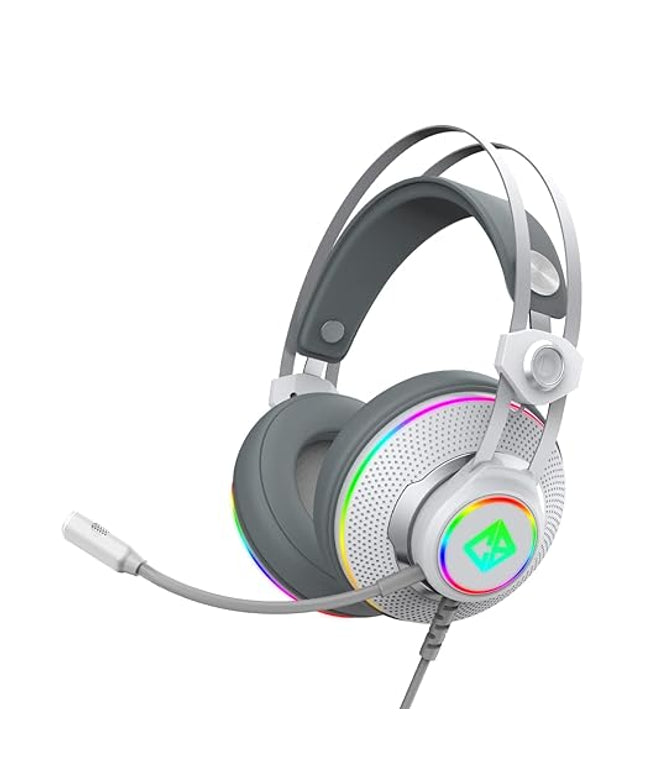 Cosmic Byte Proteus Headset Dual Input USB and 3.5mm, 7.1 Surround Sound, RGB LED, ENC Microphone, Memory Foam Earcushions, Windows Software (White)