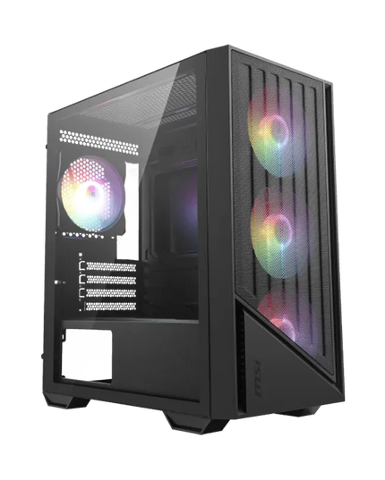 MSI PRO FORGE M051A with 4 ARGB fans Pre Installed Mini Tower Cabinet with USB 2.0 and USB 3.0 Ports Compatible with Computer (Black)