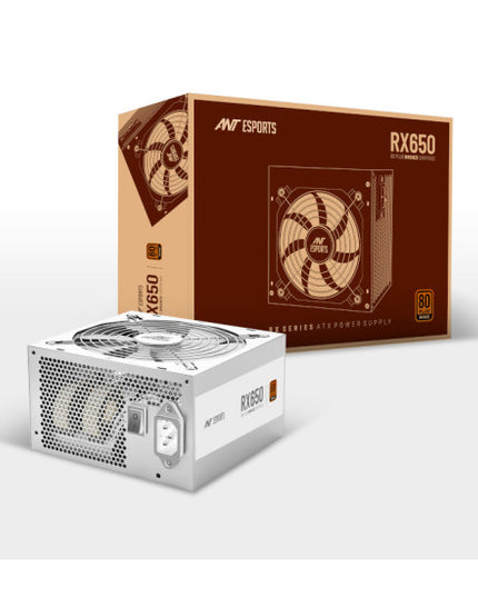 Ant Esports RX650 White - 80 Plus Bronze Certified 650 Watt Non-Modular Power Supply
