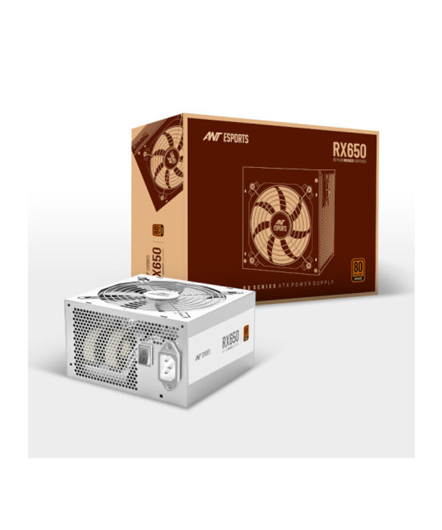 Ant Esports RX650 White - 80 Plus Bronze Certified 650 Watt Non-Modular Power Supply