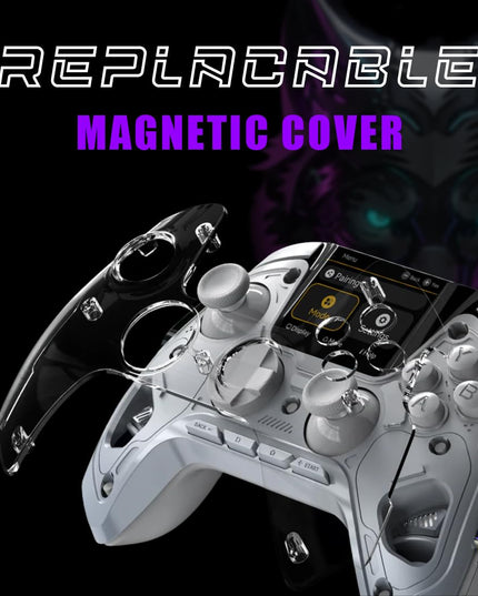 Cyberwolf Vision Alpha Pro Wireless Gaming Controller for PC, Hall Effect Triggers, RGB Lighting, 4 Programmable Buttons, Charging Dock, Bluetooth Gamepad for PC, Android, iOS