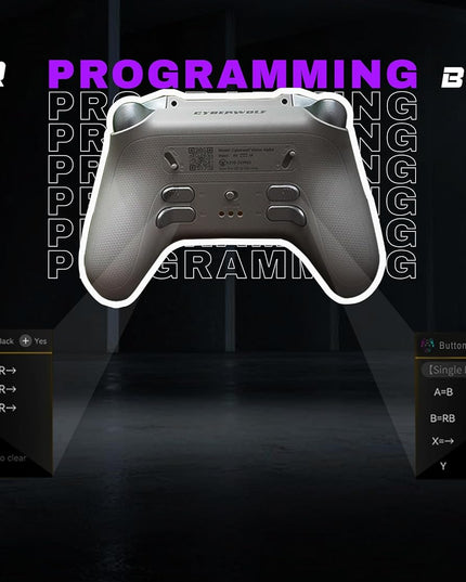 Cyberwolf Vision Alpha Pro Wireless Gaming Controller for PC, Hall Effect Triggers, RGB Lighting, 4 Programmable Buttons, Charging Dock, Bluetooth Gamepad for PC, Android, iOS