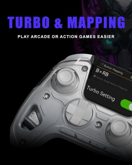 Cyberwolf Vision Alpha Pro Wireless Gaming Controller for PC, Hall Effect Triggers, RGB Lighting, 4 Programmable Buttons, Charging Dock, Bluetooth Gamepad for PC, Android, iOS