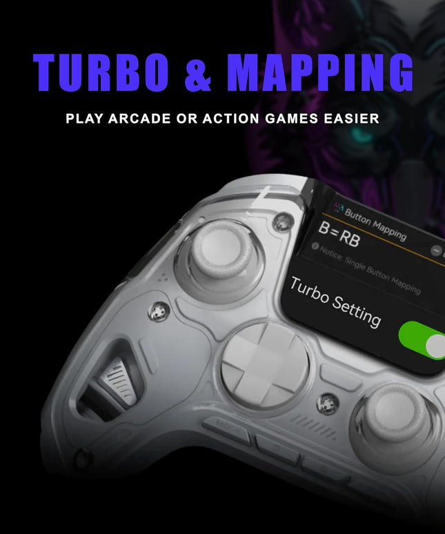 Cyberwolf Vision Alpha Pro Wireless Gaming Controller for PC, Hall Effect Triggers, RGB Lighting, 4 Programmable Buttons, Charging Dock, Bluetooth Gamepad for PC, Android, iOS