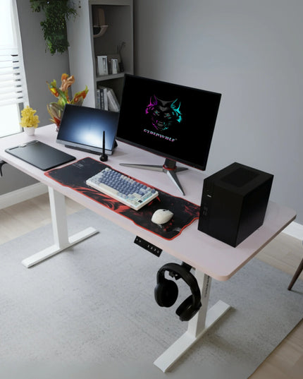 Cyberwolf Hydraulic Gaming Table Regular White