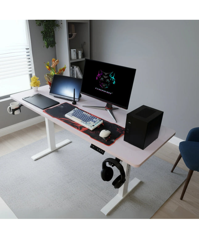 Cyberwolf Hydraulic Gaming Table Regular White